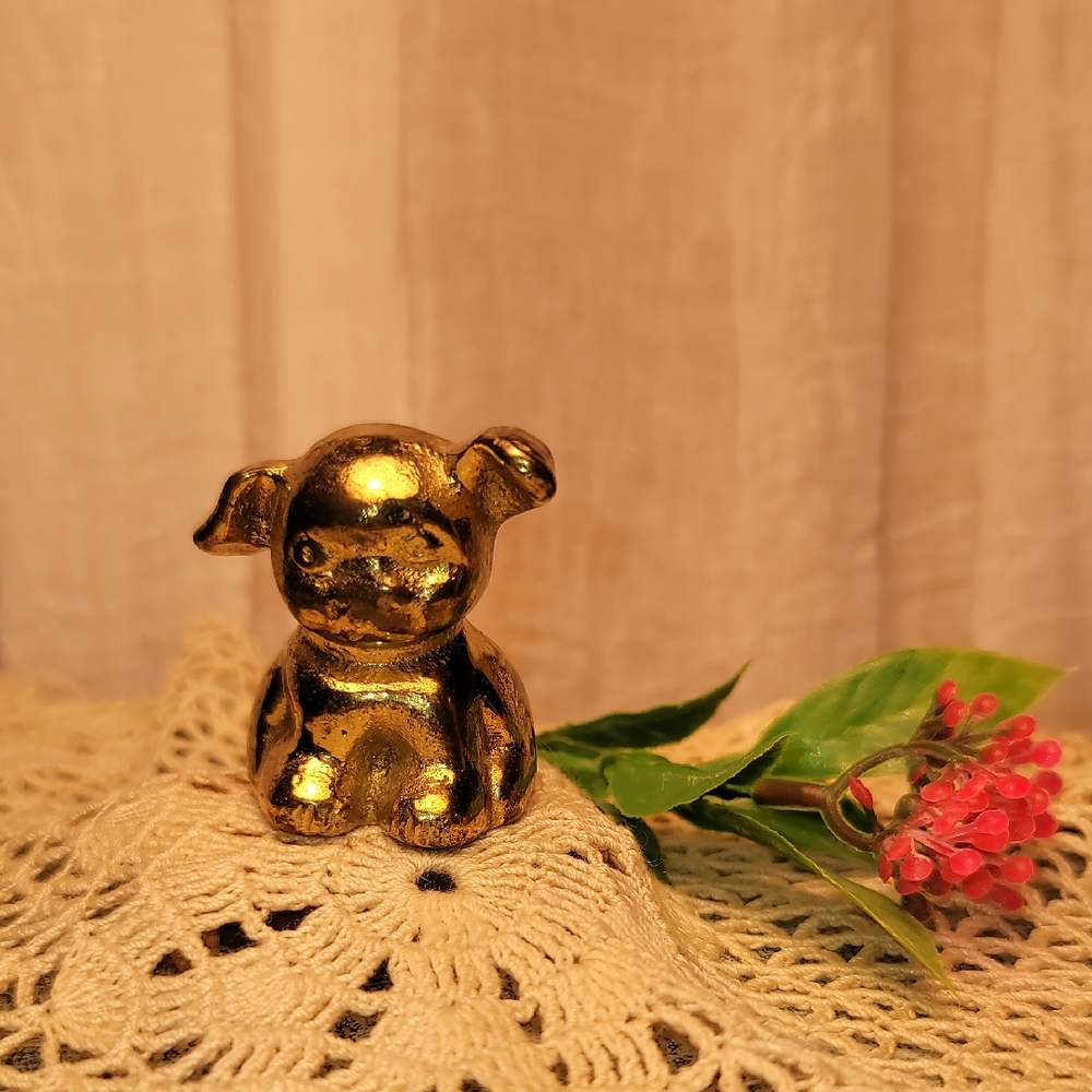 Brass Puppy Figurine